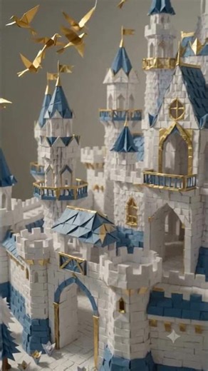 3D Modular Origami Castle 🏰 Amazing Paper Art #Shorts