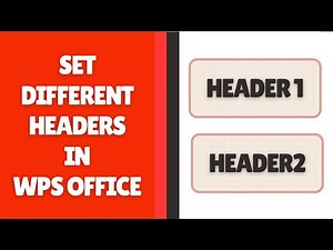 How to Set Different Headers in WPS Office Writer