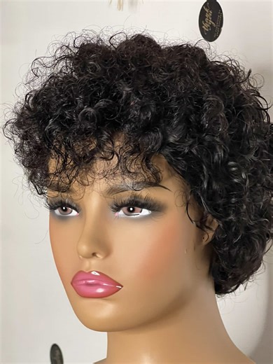 This pixie wig is very low maintenance…Easy to style and the curls are permanent #wigstylist #pixiewig#pixiewig #fringewigs