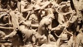 Roman empire battle bas relief