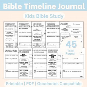Bible Timeline Bible Study for Kids, Colorful, Bible Chronological Reading Plan Study, Sunday School Lessons, Christian Homeschool Tool - Etsy