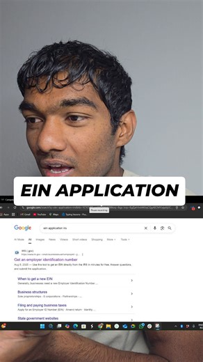 Sujeeth Fearless on Instagram: "💡 Did you know you can apply for an EIN (Employer Identification Number) directly on the IRS website — and it’s 100% FREE? Here’s how it works: ✅ Go to the official IRS website ✅ Fill out the EIN application with your business details ✅ Submit it online ✅ Instantly download your EIN confirmation letter No need to waste money on third-party services 🚫💸. With your EIN, you can open a business bank account, apply for a business credit card, and even set up your Am