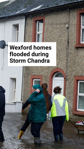 Houses in Bunclody, Co Wexford have been flooded after the River Slaney burst its banks during Storm Chandra. Video: Reuters | The Irish Times