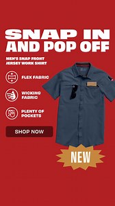 Finally, the best of both worlds. A summer work shirt that feels like your favorite tee! Built with a wicking jersey knit that flexes in all the right places, the Snap Front Jersey Short Sleeve Work Shirt keeps you dry as you work up a sweat. | Red Kap