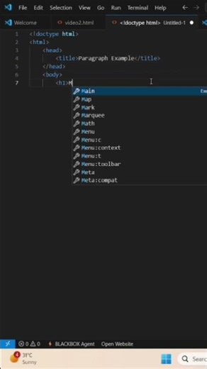 - "HTML in 60 Seconds: First Page! Learn HTML Fast Hello World!" #coding #javascript #code #python