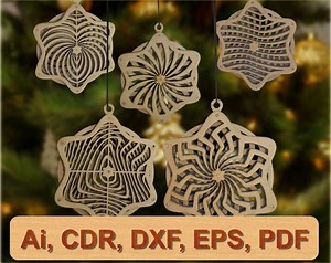 Kinetic Snowflake Christmas Ornaments: Laser Cut Files (digital Download) - Etsy
