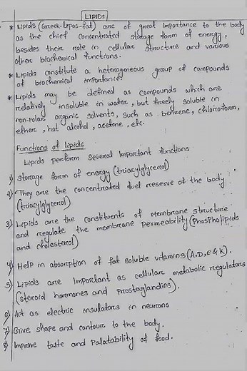 Biochemistry notes ✓ topic - Lipids.. #shorts #physiotherapy #biochemistry