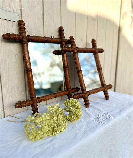 French Antique Faux Bamboo Mirror, Original Heavy Quality Early 1900s, Art Deco Wall Mirror - Etsy