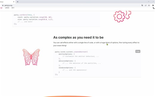 js库推荐party.js为网站增加有趣的互动