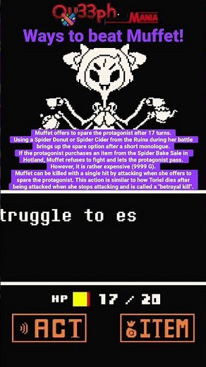 Undertale 🧁🕸️ ways to beat Muffet #undertale #muffet #tobyfox #nintendoswitch #hotland