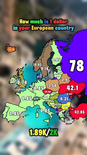 How much money is 1 dollar in your country? #mapping #geotuber #edit