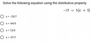 Solve the following equation using the distributive property.−... | Filo