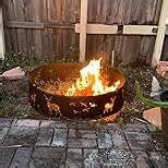 OutVue 36 inch Square Fire Pit Ring, Heavy Duty Firepit Ring, DIY Campfire Insert Above or In-Ground, for Outdoor, Camping, and Bonfires