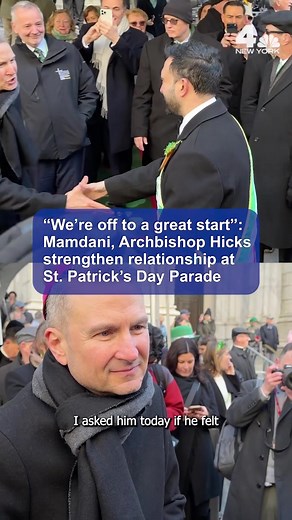 After skipping February's installation Mass for Archbishop Ronald Hicks at St. Patrick’s Cathedral, Mayor Mamdani attended Mass Tuesday in honor of St. Patrick's Day. News 4's Andrew Siff caught up with the two new leaders on the Parade route. #nyc #mamdani #catholicchurch