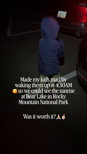 Drew | Scenic Views | Travel Tips | National Parks on Instagram: "There’s nothing like a “peaceful” sunrise hike at Bear Lake… if your definition of peaceful includes cold air, headlamps, and small children questioning your life choices. 😅 Still, few spots in Colorado reward early mornings like this one. The trail’s short, scenic, and full of those postcard-perfect reflections that make you forget you can’t feel your fingers. 🥶 🎒 Quick Tips: • Bear Lake Loop is an easy 0.6 mile circle — perfe