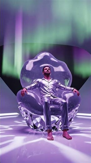 Aurora Crystal Jelly Chair in Futuristic Minimalist Room – Photorealistic CGI Visualization