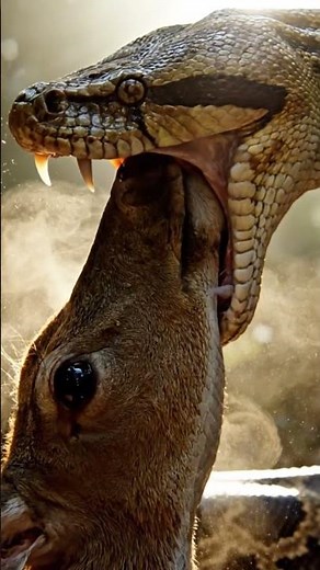 Baby Deer’s Terrifying Cry as Giant Python Swallows It Whole #wildliferescue #animals #wildlife