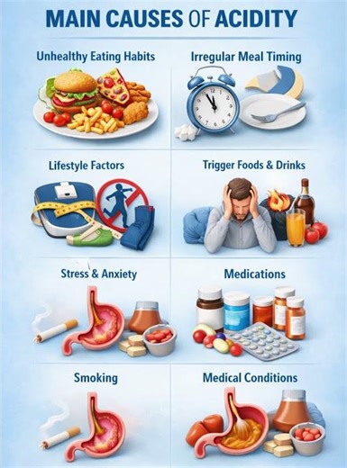 Main Causes of Acidity Explained | Acid Reflux Causes Infographic | Digestive Health Guide #health