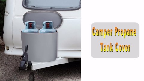 Camper Propane Tank Cover,Heavy Duty Waterproof Anti UV Polyester Double 30 Lb Propane Tank Cover for Camper RV Trailer,RV Trailer Camper Covers Lp Tank Cover,Weather Resistant (Double 30 LB)