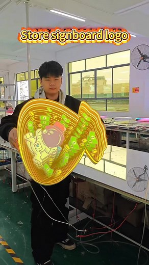 157K views · 1.7K reactions | High-quality store signboard, company luminous logo, drawing customized factory #abyss mirror #abyss luminous letter #thousand-layer mirror #store signboard #source factory #banner logo #RGB logo | 罗鹏 | Facebook