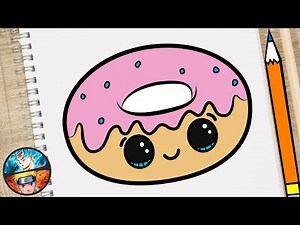 COMO DIBUJAR UNA DONA KAWAII FÁCIL PASO A PASO - DIBUJOS