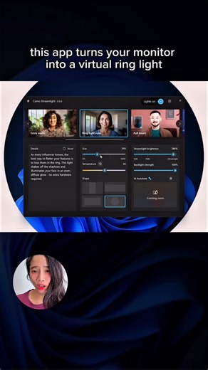 Camo Streamlight transforms your Windows display into a customisable, high-output light source for video calls, streaming, and content creation. ✨ Get it from the Microsoft Store today: https://apps.microsoft.com/detail/9pgf25tc7z0t | Reincubate | Facebook