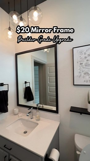Here’s how I upgraded my builder grade bathroom mirror with a custom f...