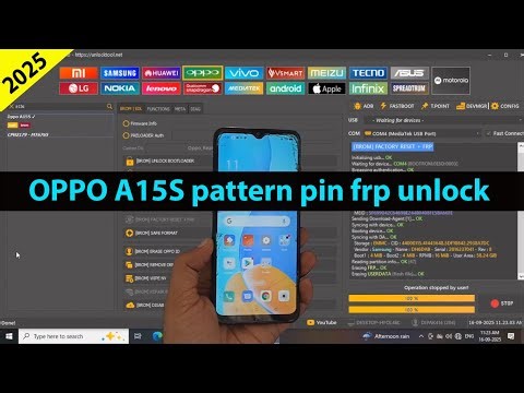 OPPO A15S pattern pin frp unlock by unlock tool 2025.