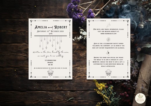 Celestial/moon/star-sign Wedding Invite 5X7 - Etsy