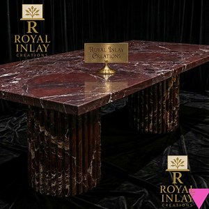 Large Rosso Levanto Marble Coffee Table, Fluted Red Stone Center Table, Plinth Base, Luxury Living Room Furniture, Natural Stone - Etsy