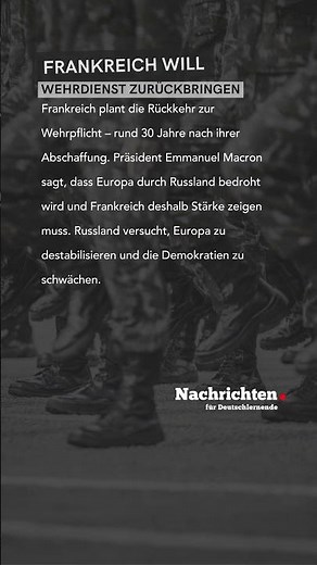 Nachrichten für Deutschlernende - Frankreich will Wehrdienst zurückbringen #dldh #nachrichten #news