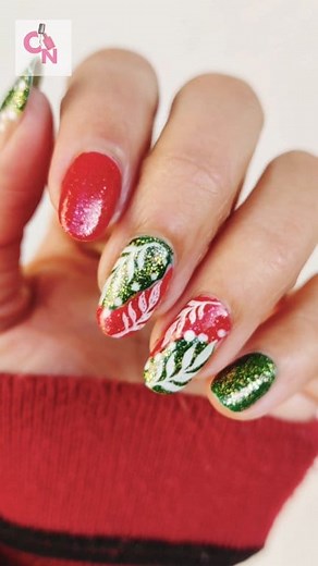 Day 14 of Easy Christmas and Winter Nail Art Tutorials series 🎄🎅🏻❄️💅 Adding hues of Christmas to the nails with something different... #christmasnights #glitternails #fblifestyle #nailartinspo #christmasnailinspo #winternails #christmasnails #christmasdecor #christmasnaildesigns #nailarttutorial | Crazy Nailzz - The Nail Art Studio