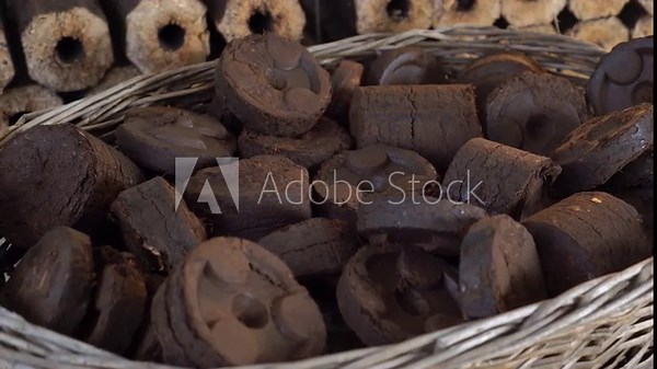 A briquette is a compressed block of combustible biomass material e.g. charcoal, sawdust, wood chips, peat, or paper used for fuel and kindling to start a fire