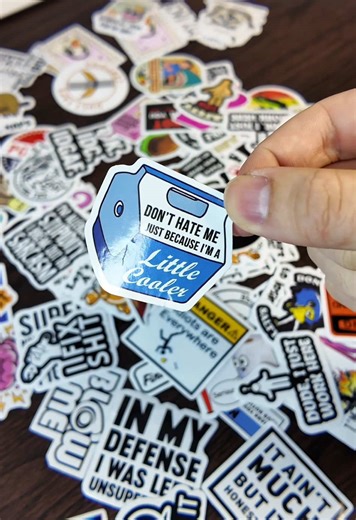 130funny vinyl waterproof stickers in one pack for your water bottle or hard hat or laptop or ya know whatever #funnystickers #vinylstickers