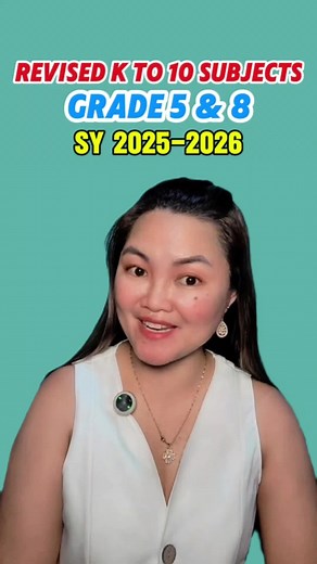 Subjects for Grade 5 and 8 in School Year 2025-2026