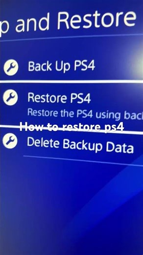 How to restore ps4