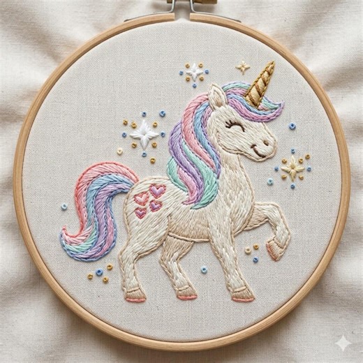Starry Unicorn Embroidery Pattern, Unicorn Horse Hand Embroidery PDF - Etsy