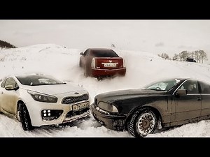 Передний, задний и полный привод в снегу! КИА, БМВ и Кадиллак