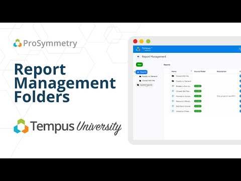 Setting Up Report Folders in Tempus Resource