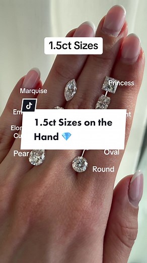1.5 Carat Diamond Ring Size Comparison on Hand