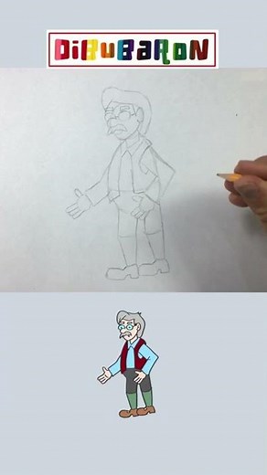 Dibujando a Gepetto el papá de Pinocho | Dibujos faciles