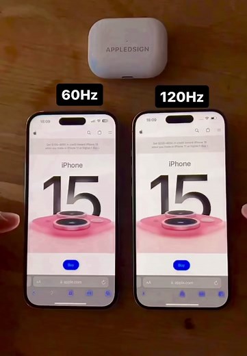 60hz vs 120hz 🥵🤯 #iphone15 #apple