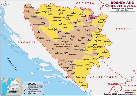 Bosnia and Herzegovina Map | HD Map of the Bosnia and Herzegovina