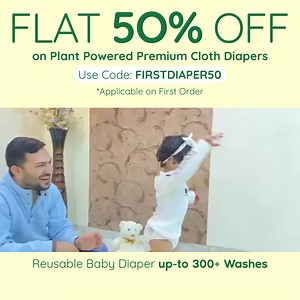 308 reactions · 19 shares | More happiness added to parenting | Flat 50% OFF on Plant Powered Premium Cloth Diapers ✅ Made with Medical Grade Fabric ✅ 100% Organic Cotton Use code - FIRSTDIAPER50 | Shop Now *Applicable on 1st order | Mother Sparsh | Facebook