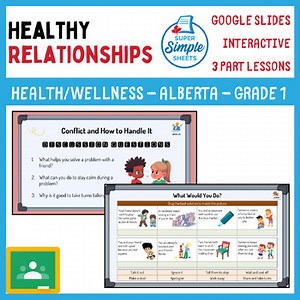 Google Slides Lessons - Alberta Health Grade 1 - Healthy Relationships Unit