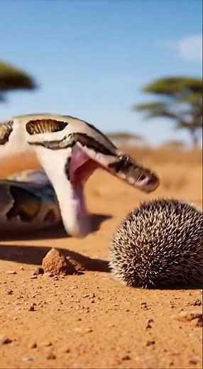 “Python’s Biggest Mistake: Swallowing a Spiky Hedgehog!”