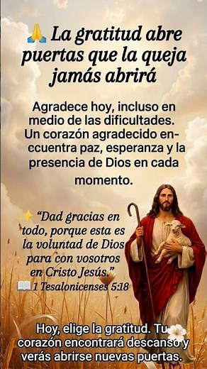 🙏 La gratitud cambia tu vida | Mensaje bíblico de esperanza y fe.