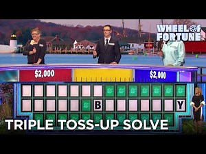 Charles Solves This Triple Toss-Up Puzzle With Only 2 Letters | Wheel of Fortune