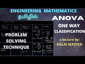 ANOVA ONE WAY CLASSIFICATION PROBLEM SOLVING IN TAMIL/ENGINEERING MATHEMATICS/ANALYSIS OF VARIANCE