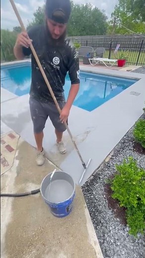 Base Coating this pool deck!
